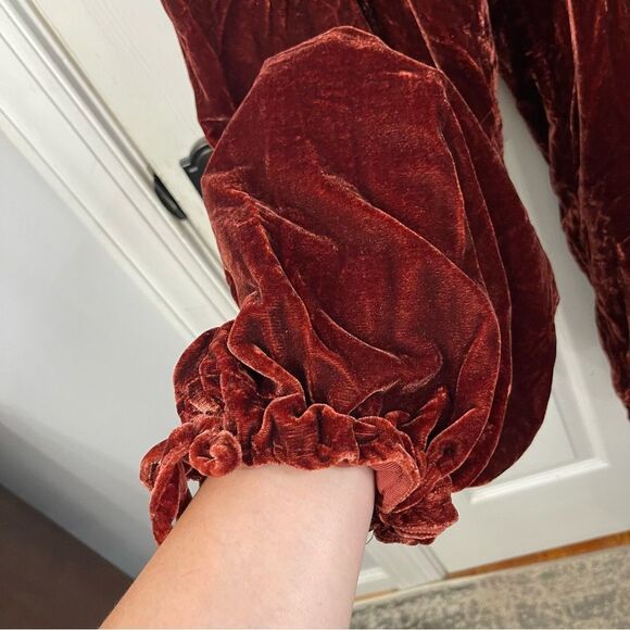 NEW Free People Lotus Velvet Pant in Garnet - Picture 6 of 16
